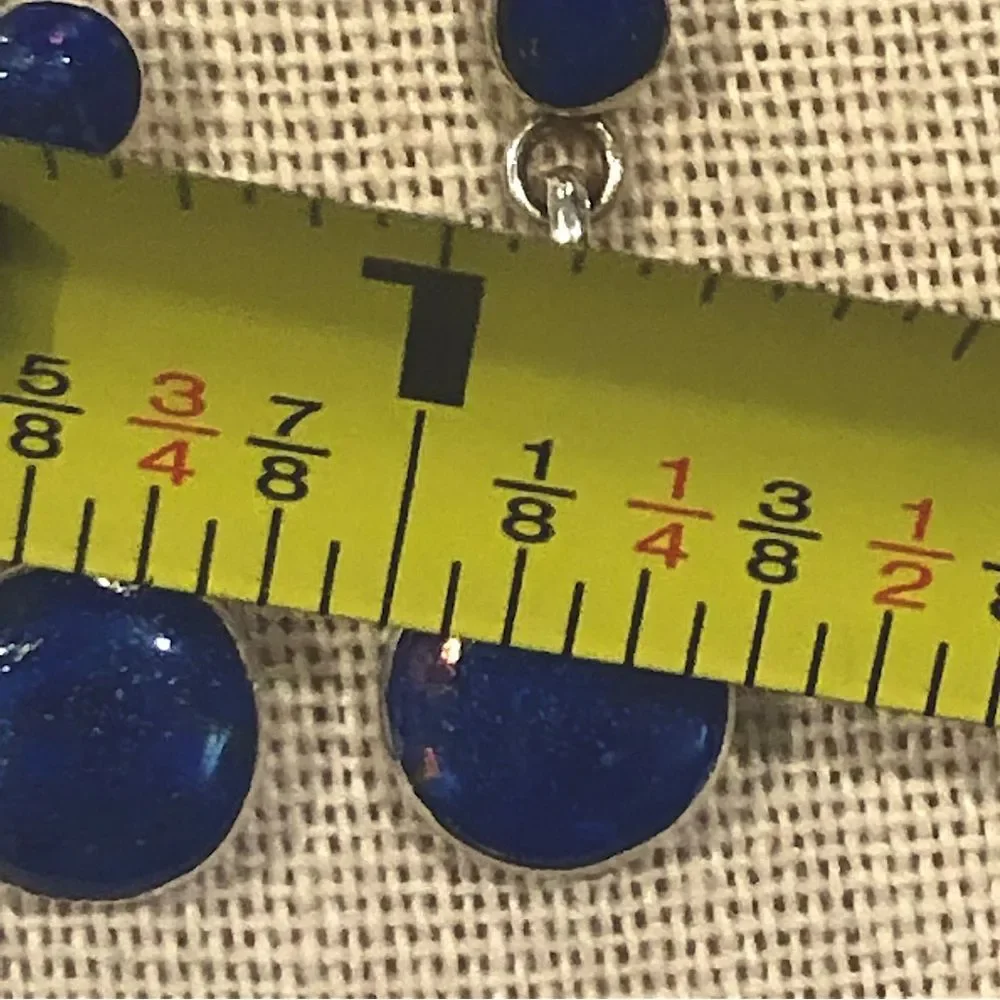 LAPIS LAZULI Sterling Silver 950 Drop Dangle Earrings